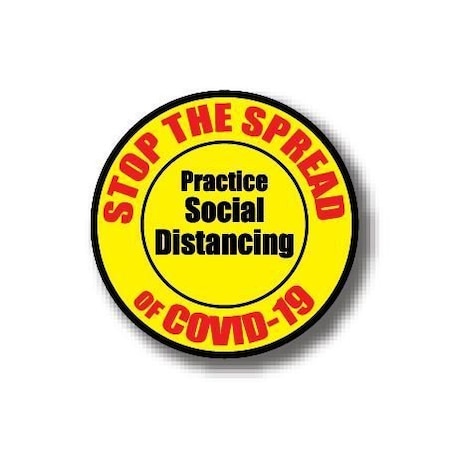 Ergomat 17in CIRCLE SIGNS Stop The Spread of COVID-19 - Practice Social Distancing DSV-SIGN 289 #6178 -UEN